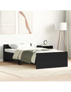 Struttura letto con testata Rovere Nero 80 x 200 cm