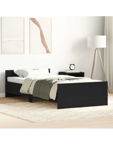 Struttura letto con testata Rovere Nero 80 x 200 cm