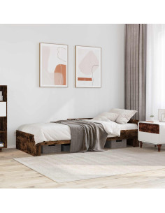 Struttura letto con testata Rovere Fumo 80 x 200 cm