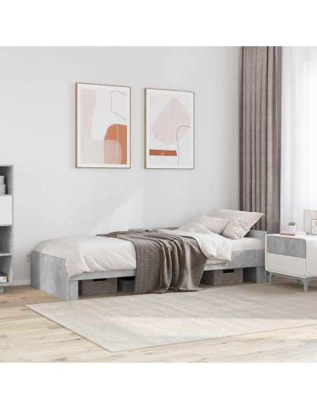 Struttura letto con testata Grigio Cemento 80 x 200 cm
