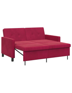 Divano letto Rosso Vino Tessuto 2
