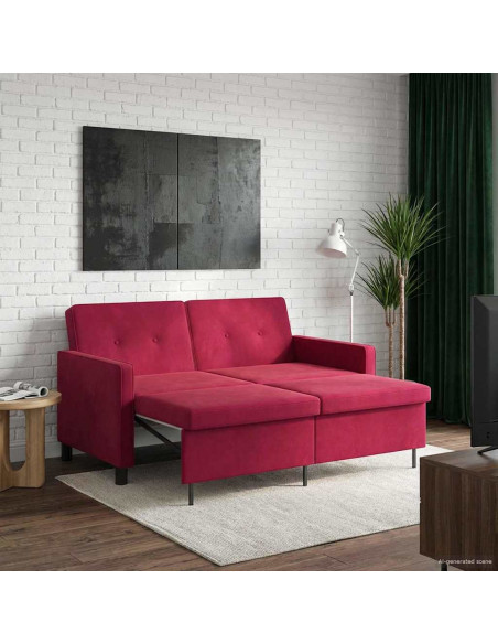 Divano letto Rosso Vino Tessuto