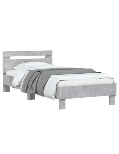 Struttura letto con testata Grigio Cemento 80 x 200 cm