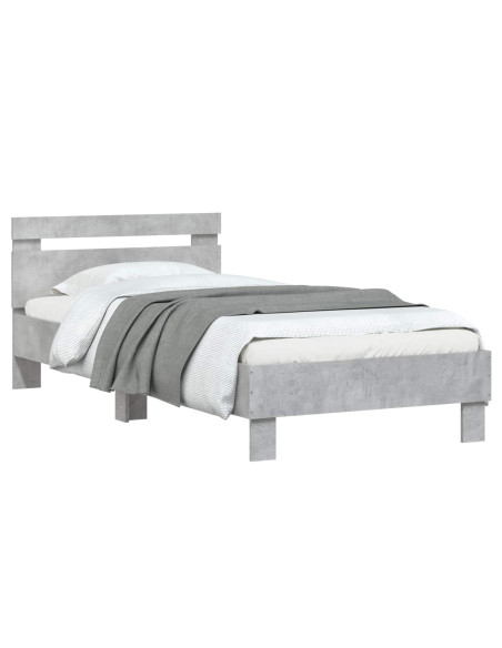 Struttura letto con testata Grigio Cemento 80 x 200 cm