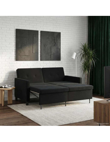 Divano letto Nero Tessuto