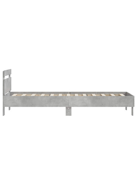 Struttura letto con testata Grigio Cemento 80 x 200 cm