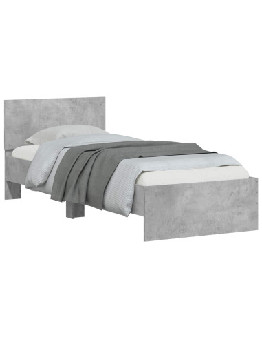 Struttura letto con testata Grigio Cemento 80 x 200 cm