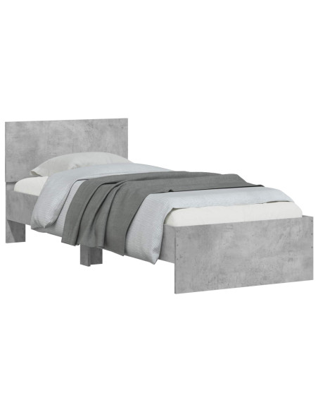 Struttura letto con testata Grigio Cemento 80 x 200 cm