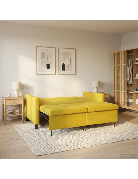 Divano letto Giallo Tessuto
