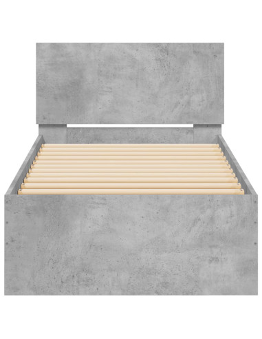 Struttura letto con testata Grigio Cemento 80 x 200 cm
