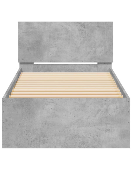 Struttura letto con testata Grigio Cemento 80 x 200 cm