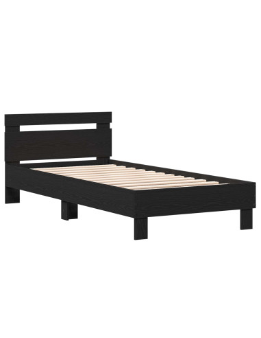 Struttura letto con testata Rovere Nero 80 x 200 cm