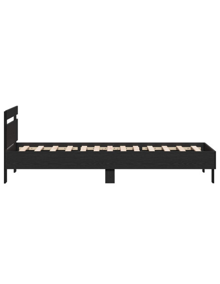 Struttura letto con testata Rovere Nero 80 x 200 cm