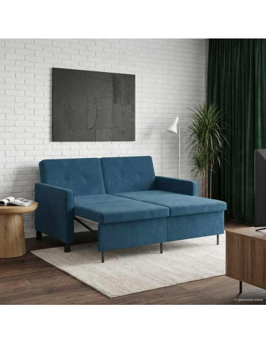 Divano letto Blu Tessuto