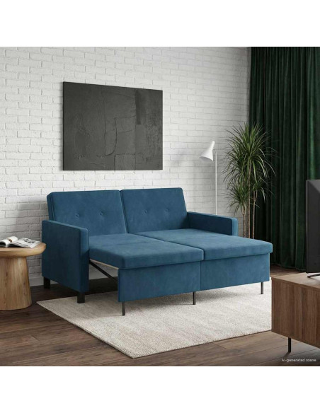 Divano letto Blu Tessuto