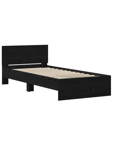 Struttura letto con testata Rovere Nero 80 x 200 cm