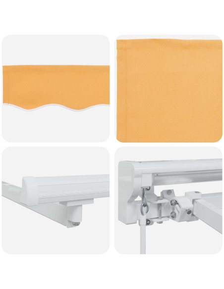 Cornice per Tenda Manuale con LED Sabbia 2,5 x 2 m