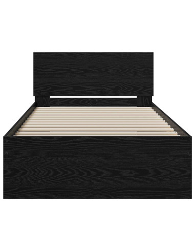 Struttura letto con testata Rovere Nero 80 x 200 cm