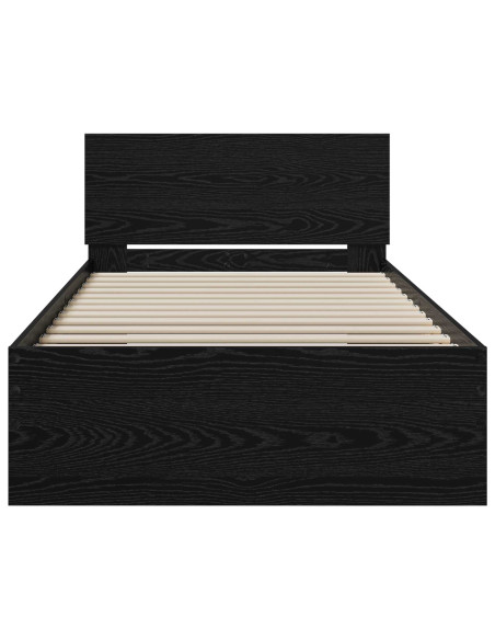 Struttura letto con testata Rovere Nero 80 x 200 cm