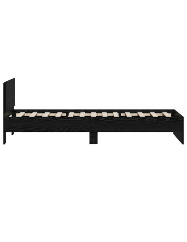 Struttura letto con testata Rovere Nero 80 x 200 cm