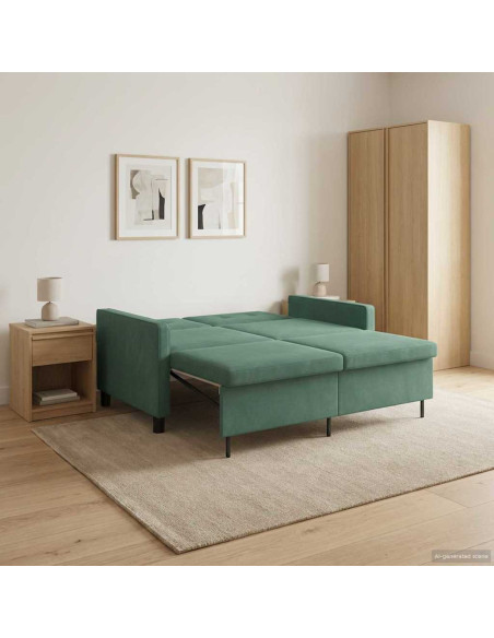 Divano letto Verde Mare Tessuto