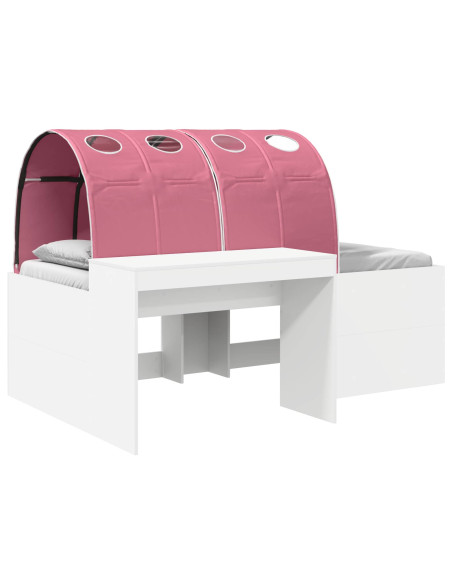 Letto con Tunnel 4 pcs Rovere Artigianale e Rosa