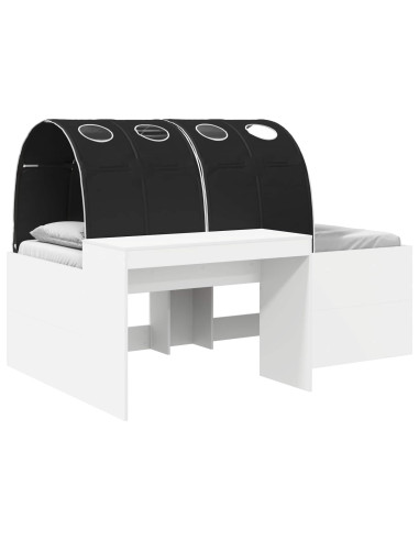 Letto con Tunnel 4 pcs Bianco e Nero Legno ingegnerizzato