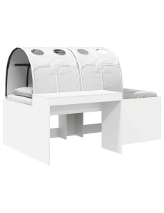 Letto con Tunnel 4 pcs Bianco Legno ingegnerizzato