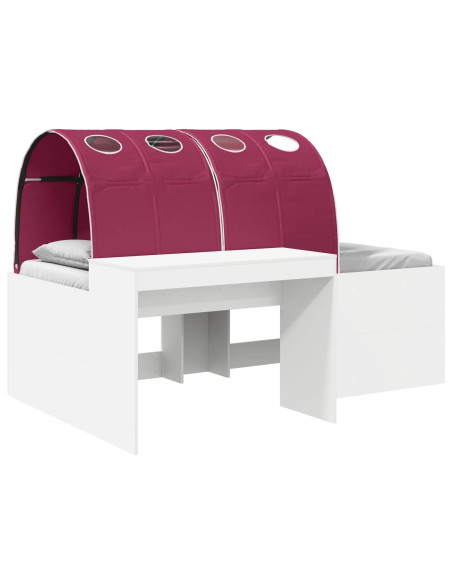 Letto con Tunnel 4 pcs Rovere Artigianale e Rosso