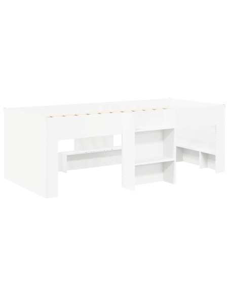 Letto con Tunnel 4 pcs Bianco e Rosa Legno ingegnerizzato
