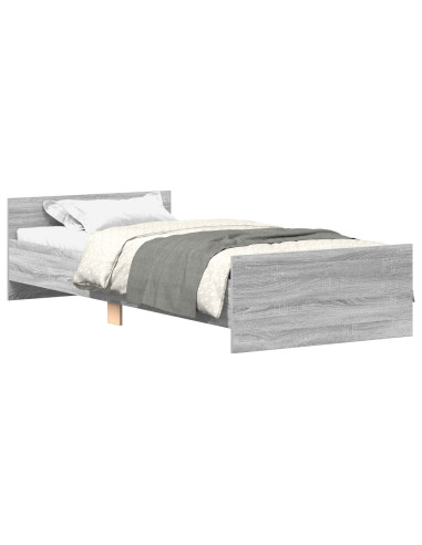 Struttura letto con testata Sonoma grigio 80 x 200 cm
