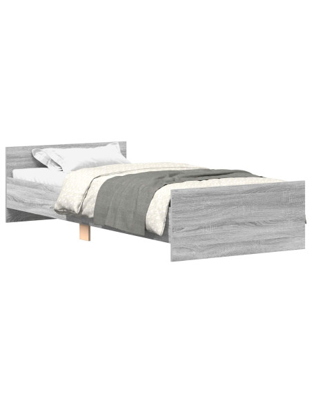 Struttura letto con testata Sonoma grigio 80 x 200 cm