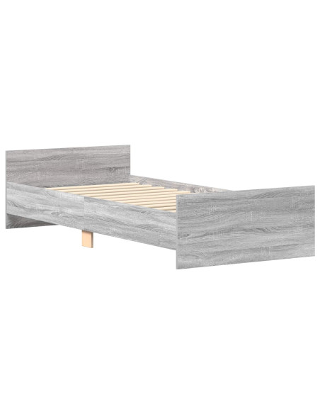 Struttura letto con testata Sonoma grigio 80 x 200 cm