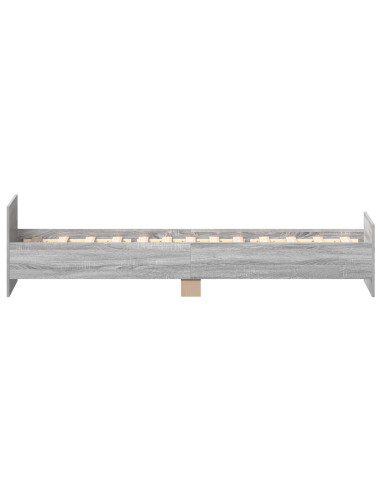 Struttura letto con testata Sonoma grigio 80 x 200 cm