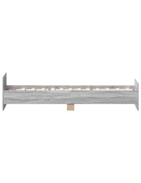 Struttura letto con testata Sonoma grigio 80 x 200 cm