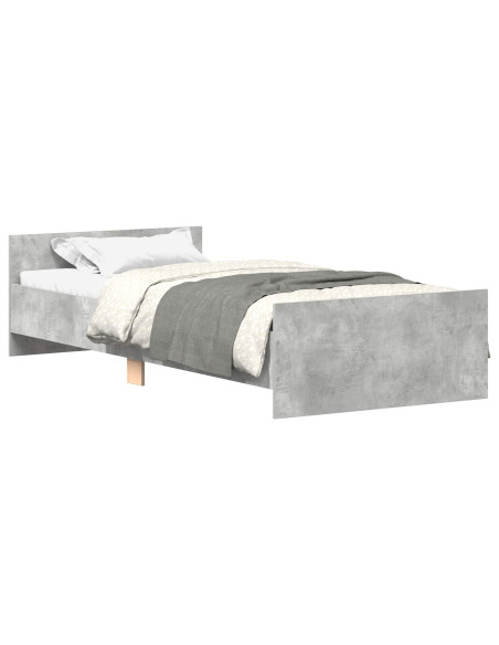 Struttura letto con testata Grigio Cemento 80 x 200 cm