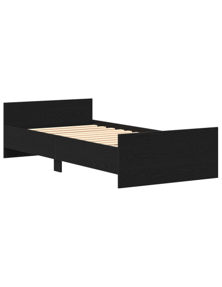 Struttura letto con testata Rovere Nero 80 x 200 cm