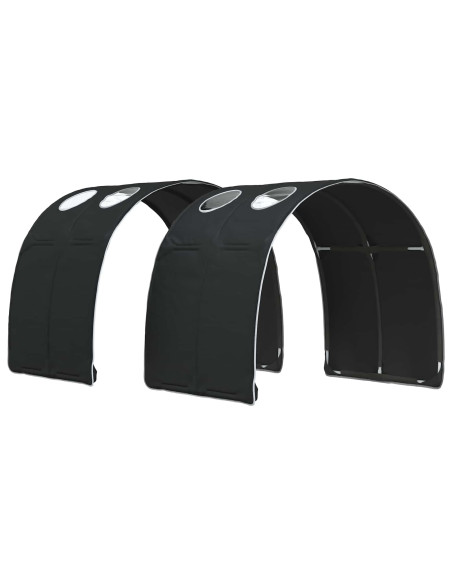 Letto con Tunnel 4 pcs Bianco e Nero Legno ingegnerizzato
