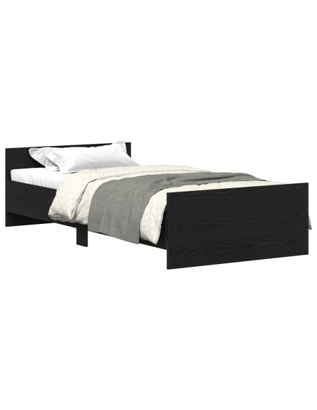 Struttura letto con testata Rovere Nero 80 x 200 cm