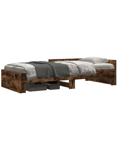 Struttura letto con testata Rovere Fumo 80 x 200 cm