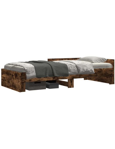 Struttura letto con testata Rovere Fumo 80 x 200 cm