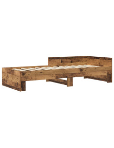 Struttura letto con testata Legno antico 80 x 200 cm 2