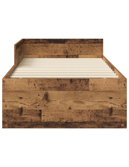 Struttura letto con testata Legno antico 80 x 200 cm