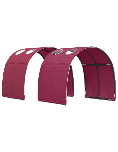 Letto con Tunnel 4 pcs Bianco e Rosso Legno ingegnerizzato