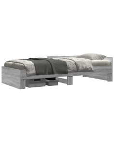 Struttura letto con testata Sonoma grigio 80 x 200 cm 2