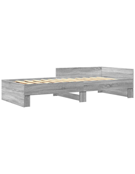 Struttura letto con testata Sonoma grigio 80 x 200 cm