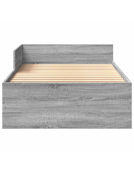Struttura letto con testata Sonoma grigio 80 x 200 cm