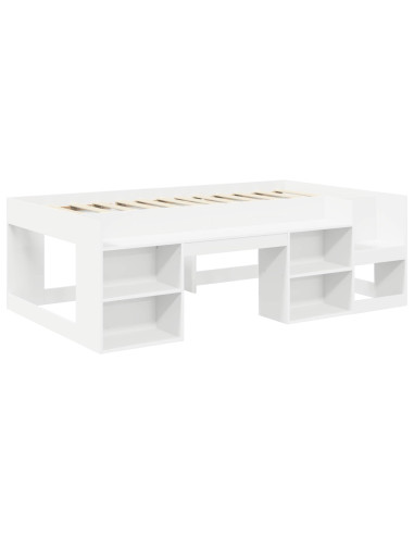 Letto con Tunnel 3 pcs Bianco e azzurro Legno multistrato