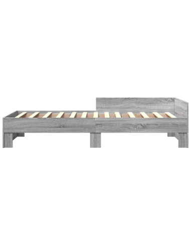 Struttura letto con testata Sonoma grigio 80 x 200 cm