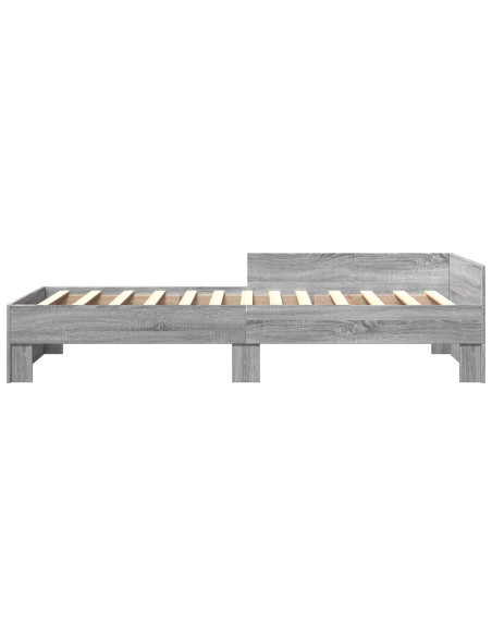 Struttura letto con testata Sonoma grigio 80 x 200 cm